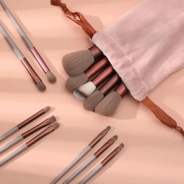 13 PCS Makeup Brushes Set Eye Shadow Foundation Women Cosmetic Brush Eyeshadow Blush Beauty Soft Make Up Tools Bag - Image 3