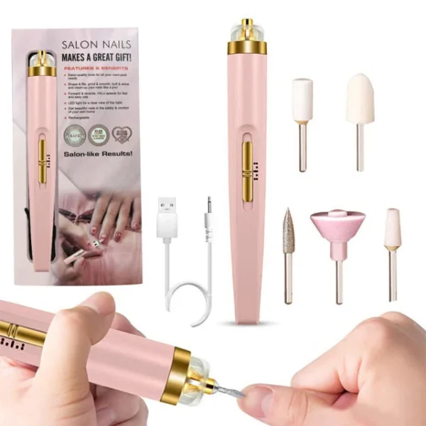 5 in 1 Electric Nail Polish Drill Machine With Light Portable Mini Electric Manicure Art Pen Tools For Gel Remover - Image 7