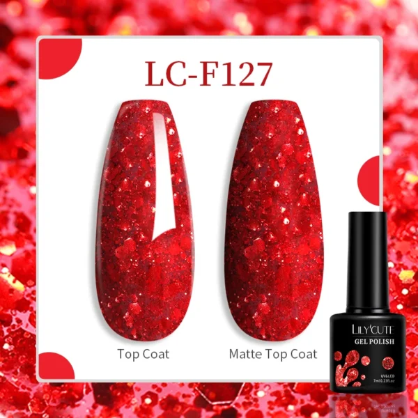 LILYCUTE 129 Colors 7ML Nail Gel Polish Nail Supplies Vernis Semi Permanent Nail Art Manicure Soak Off LED UV Gel Nail Varnishes - Image 135